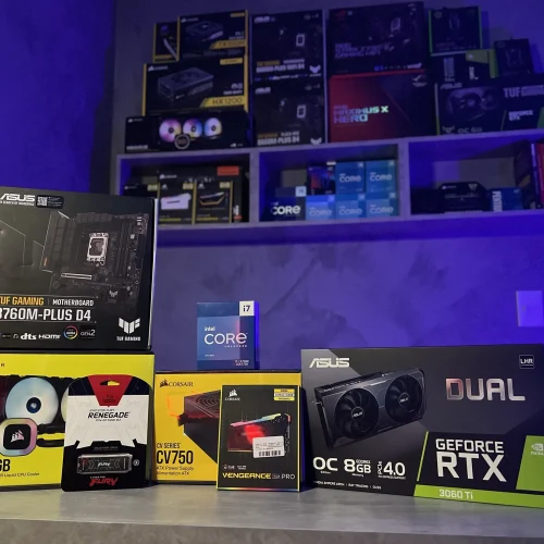 I7 13700K + B760M PLUS TUF GAMING + 32GB DDR4 CORSAIR + RTX 3060TI ASUS DUAL 8GB OC + SSD 1TB KINGSTON FURY + CORSAIR CV750W + GABINETE 220T CORSAIR (79)